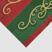 赤と緑のダマスクエレガンスと金ゴールドアクセント 薄葉紙 (詳細)