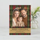 赤と緑のチェック柄 フェスティブ クリスマス ファミリー フォト (スタンド正面)