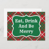 赤と緑のチェック ポストカード (正面/裏面)