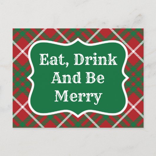 赤と緑のチェック ポストカード (正面)