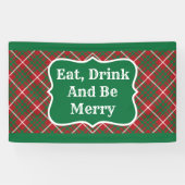 赤と緑のチェック 横断幕 (横)