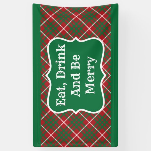 赤と緑のチェック 横断幕 (縦)