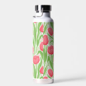 赤と緑のチューリップ ウォーターボトル (右面)