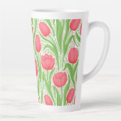 赤と緑のチューリップ カフェラテマグ (右)