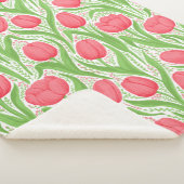 赤と緑のチューリップ シェルパブランケット (3/4)