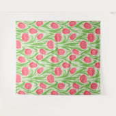 赤と緑のチューリップ タペストリー (正面(横))