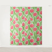 赤と緑のチューリップ タペストリー (正面)