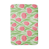 赤と緑のチューリップ バスマット (正面縦)