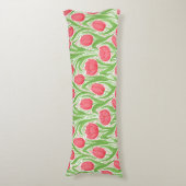 赤と緑のチューリップ ボディピロー (正面縦)