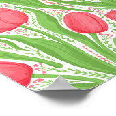 赤と緑のチューリップ ポスター (角)