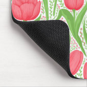 赤と緑のチューリップ マウスパッド (コーナー)