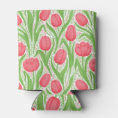 赤と緑のチューリップ 缶クーラー (裏面)