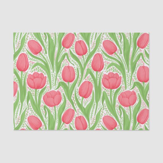 赤と緑のチューリップ 薄葉紙 (正面)