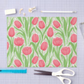赤と緑のチューリップ 薄葉紙 (クラフト)