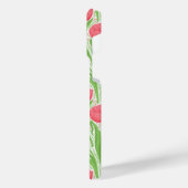 赤と緑のチューリップ iPhoneケース (左側面)