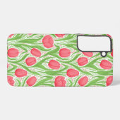 赤と緑のチューリップ SAMSUNG GALAXYケース (裏面横)