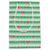 赤と緑のチリペッパーのパターン ミディアムペーパーバッグ (正面)