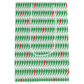 赤と緑のチリペッパーのパターン ミディアムペーパーバッグ (裏面)