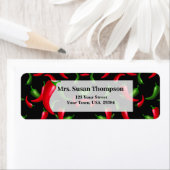 赤と緑のチリ唐辛子差出人住所ラベル ラベル (インサイチュ)