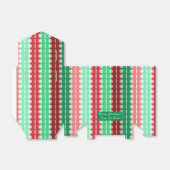 赤と緑のテンストライプツのクリスマスサークル フェイバーボックス (折り畳みなし)