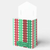 赤と緑のテンストライプツのクリスマスサークル フェイバーボックス (オープン)