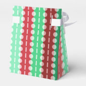 赤と緑のテンストライプツのクリスマスサークル フェイバーボックス (裏面サイド)
