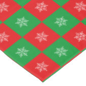 赤と緑のテーブルクロスのクリスマススノーフレーク テーブルクロス (アングル)