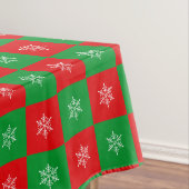 赤と緑のテーブルクロスのクリスマススノーフレーク テーブルクロス (インサイチュ)