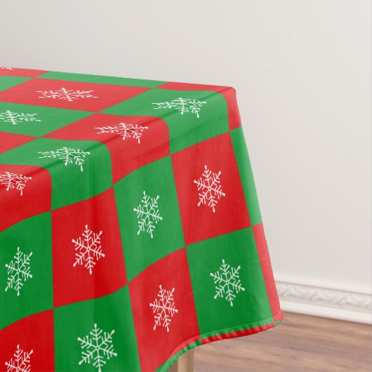 赤と緑のテーブルクロスのクリスマススノーフレーク テーブルクロス (インサイチュ)