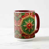 赤と緑のデコレーション ホリデーマグ マグカップ (正面右)