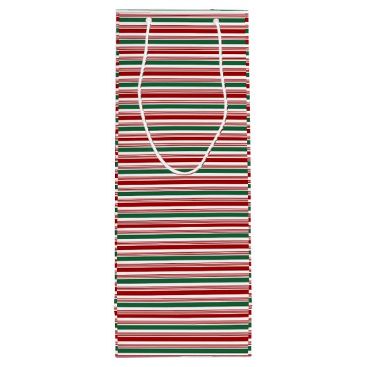 赤と緑のデザインストライプ抱き枕 ワインギフトバッグ (裏面)