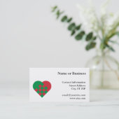 赤と緑のデンマークのハート 名刺 (スタンド正面)