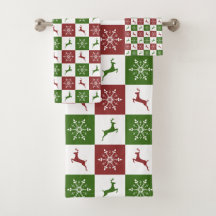 赤と緑のトナカイのクリスマスパターン