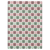 赤と緑のドッグのポープの印刷パターン クリップボード (裏面)