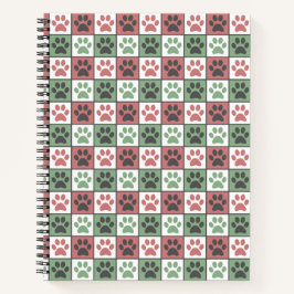 赤と緑のドッグのポープの印刷パターン ノートブック