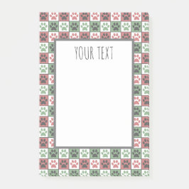 赤と緑のドッグのポープの印刷パターン ポストイット