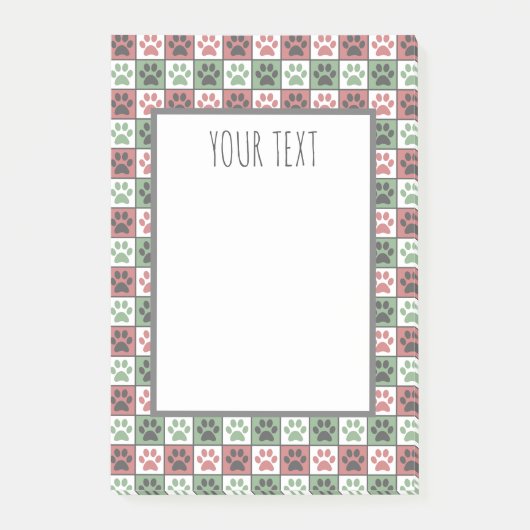 赤と緑のドッグのポープの印刷パターン ポストイット (正面)