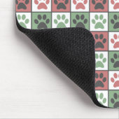 赤と緑のドッグのポープの印刷パターン マウスパッド (コーナー)