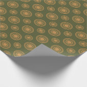 赤と緑のドットと円のラッピング紙 ラッピングペーパー (角)