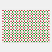 赤と緑のドットのラッピング紙シート ラッピングペーパーシート (正面2)