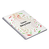 赤と緑のドットの渦巻き背景 ノートブック (右側)