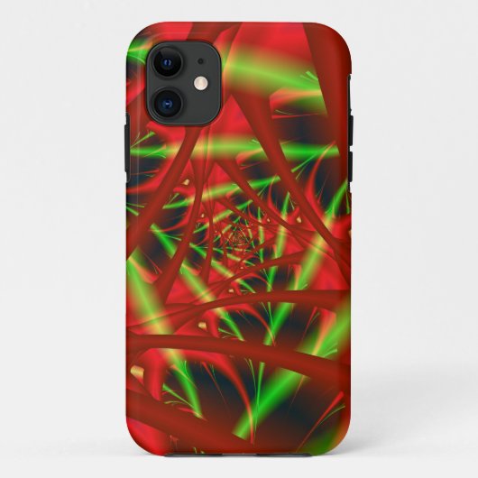 赤と緑のニューラルネットワークスパイラル Case-Mate iPhoneケース (裏面)