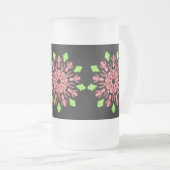 赤と緑のネオンの花 フロストグラスビールジョッキ (正面右)