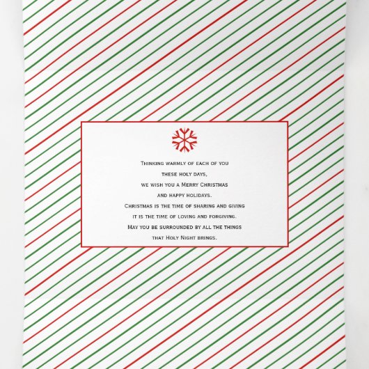 赤と緑のハッピーホリデー2024クリスマスフォト 三つ折りクリスマスカード (内部中)