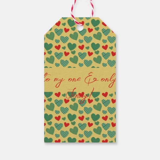 赤と緑のハート ギフトタグ (裏面)