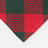 赤と緑のバッファローのプレイドトインデーパーソナライズされたア フリースブランケット (角)