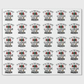 赤と緑のバッファローの格子柄メリークリスマス ラッピングペーパー (フラット)