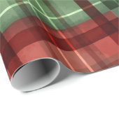 赤と緑のバッファロープライド ホリデー クリスマス ラッピングペーパー (ロールコーナー)