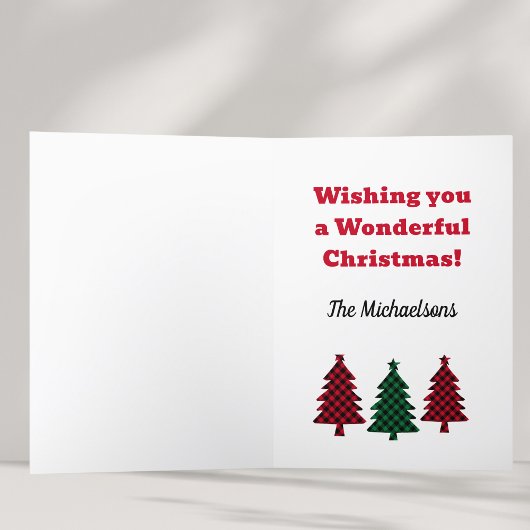 赤と緑のバッファロープレイドカスタム写真ラブジョイ シーズンカード