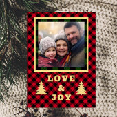 赤と緑のバッファロープレイドカスタム写真ラブジョイ シーズンカード